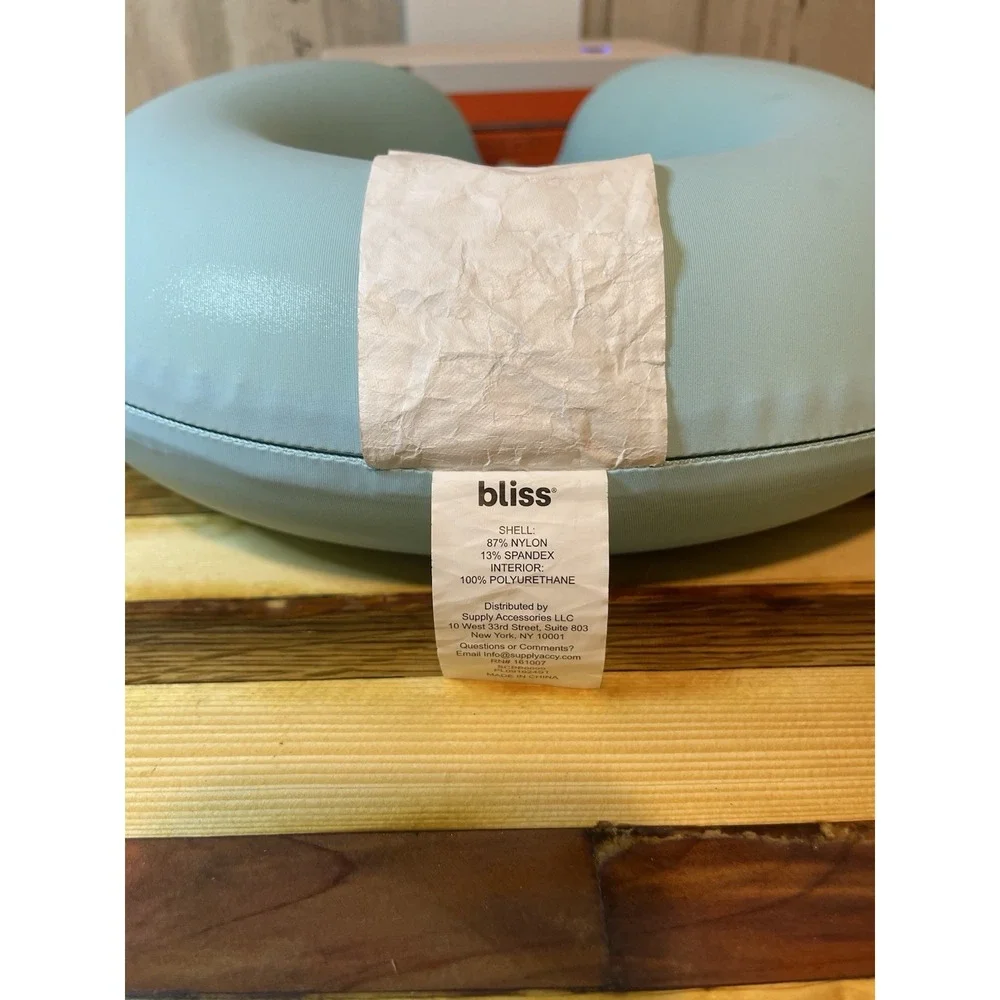 Travel Bliss Luxurious Comfort Neck, Pillow, Blue Contour, Cooling Memory Foam